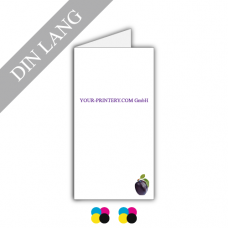 Grusskarte | 246g Leinenpapier weiss | DIN lang | 4/4-farbig